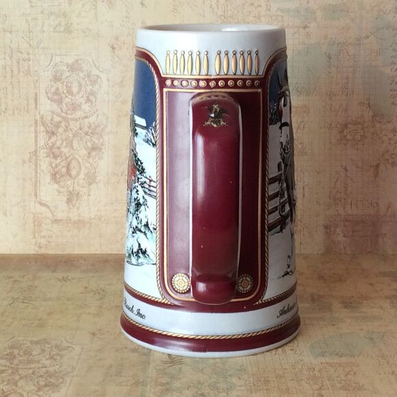 Vintage 1989 Budweiser Holiday Beer SteinMug Clydesdale Collector Anheuser-Busch - Picture 6 of 9